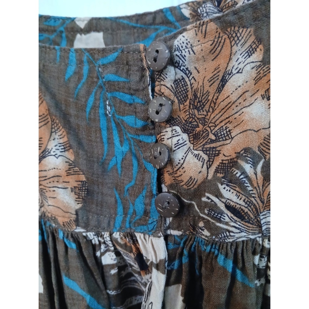 Natural Life M Spaghetti Straps Ruffle Hem Floral Long Maxi Dress Peasant Boho - Picture 4 of 5